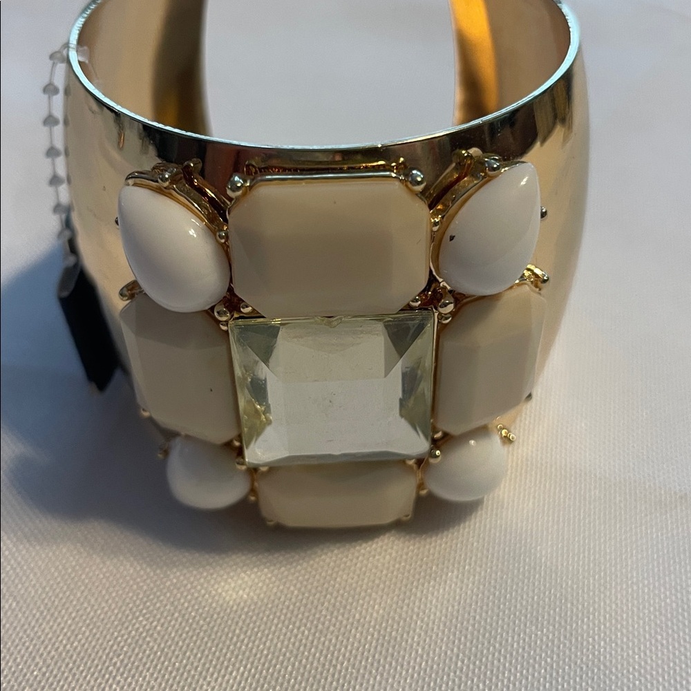 Gold and Cream Statement Bracelet